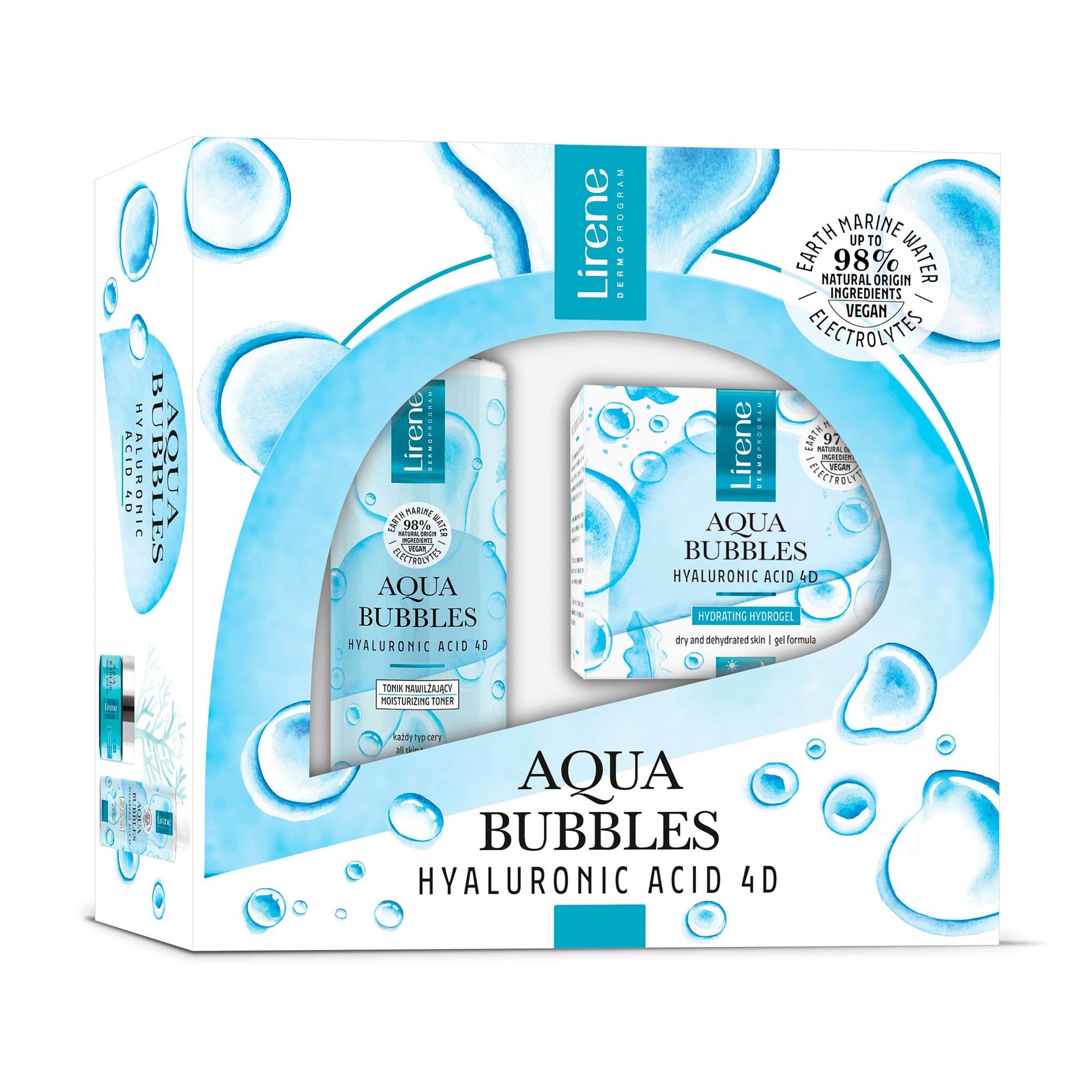 Уцінка! Набір для обличчя Lirene Aqua Bubbles (гідро-гель, 50 мл + тонік, 200 мл)